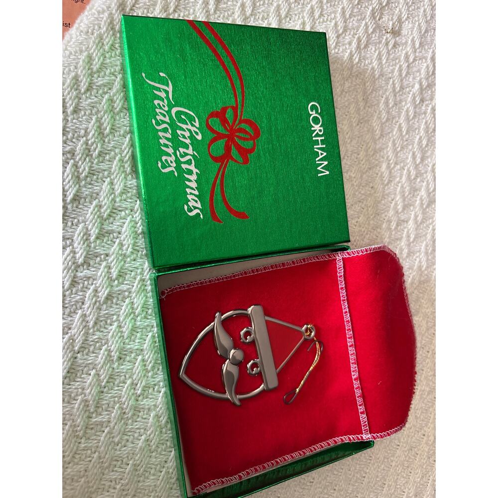 Gorham Christmas Treasures Santa Ornament YC1504 w/ Box & Pouch
